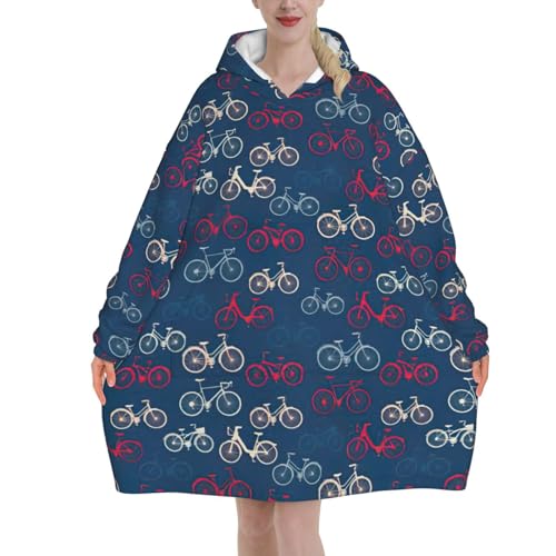 Couverture à capuche en flanelle vélos pour adultes EdWal