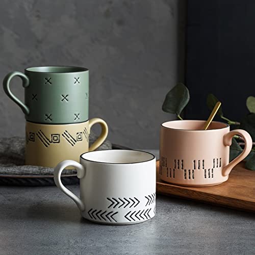 Kaffeebecher Handgemalte Tassen Kreatives Frühstück Kaffeetasse Paar Wasser Becher Milch Tassen Teeschale Geschenk Home Decoration Kaffeetasse/Kaffeepott (Capacity : 330ml, Color : White)