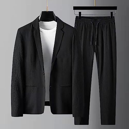 Men's Suit Slim Fit, 2 Piece Suits for Men, Two Button Solid Blazer Jacket Pants Wedding Business Tuxedo Set2