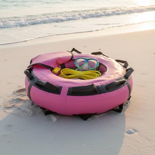 Boya inflable de buceo libre con asas de PVC resistente y puntos de anclaje 3