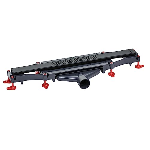 Wirquin 30724324 Caniveau douche à l'italienne So Line L.500 mm avec grille en inox, noir
