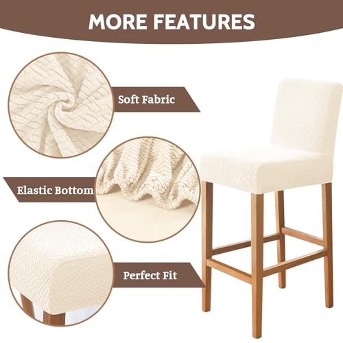 Image of FUANGUI Bar Stool Covers Set of 4, Stretch Bar Stool Seat Covers