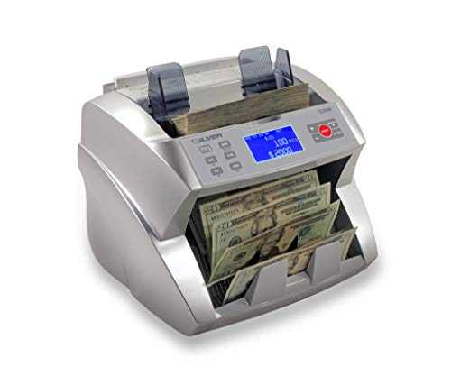 SILVER By AccuBANKER S3500 Flex Bill Counter - High Speed Money Counter Machine w/ 3 Counterfeit Detection Methods UV/MG/DD- Sorted Cash only- Count Number of Bills & Calculate Value per Denomination