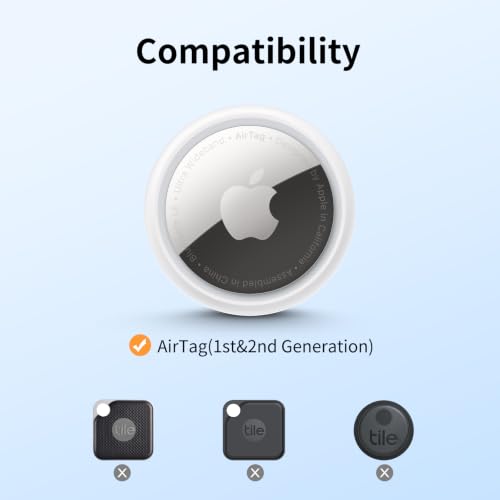 Image of UNBREAKcable for Apple AirTag Holder - 4 Pack [Fit Tightly Design] [Easy to Install] [Hold Air Tag Securely] Waterproof TPU Shell Protective Case with 304 Stainless Steel Keychain Key Ring