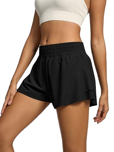 MCEDAR Running Shorts for Women High Waisted with Liner Athletic Shorts Quick Dry Workout Shorts