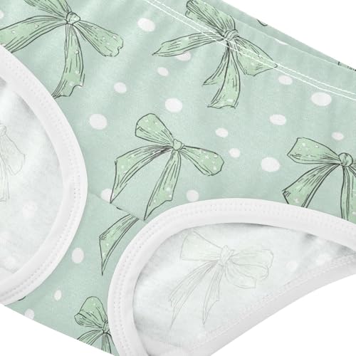 Wusikd Green Bows Dots Girls' Underwear Cotton Girls Briefs Soft Toddler Underwear 2T4