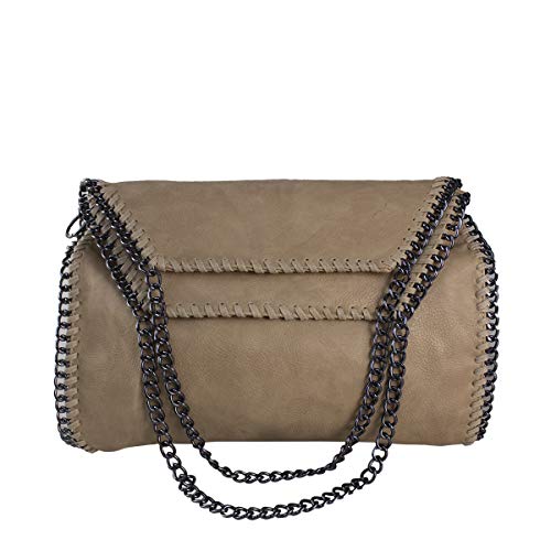 Bolsa Feminina Couro Sintético Corrente Apricot Baoluolan BLL3082