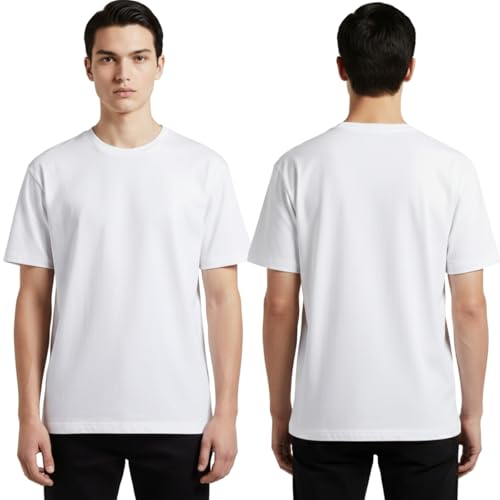 HORNBILL Men's White T-Shirt 1 Pack, Large, 100% Cotton Crew Neck Tee - image 5