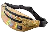 Vibe Festival Gear Fanny Pack for Men Women - Many Prints - Black Holographic Silver Gold Cute Waist...