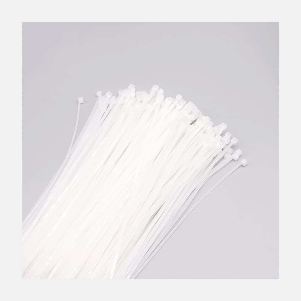 Plant Ties, Self-Locking Nylon Cable Ties White 2mm 60-200mm Pack of 500/1000(2x200mm(500pcs))