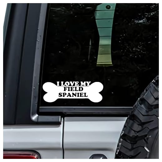 MHDStickerCo I Love My Field Spaniel Dog Bone Vinyl Decal Sticker Custom Truck Bumper Window Laptop Car Notebook Mug Tumbler Gift Family