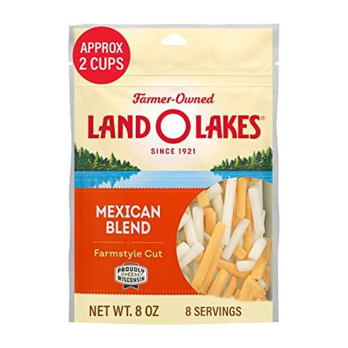 Land O Lakes Mexican Blend Farmstyle Cut Shredded Cheese, Cheddar Blend, 8 oz bag