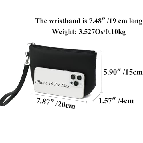 Image of Small Wristlet Wallets for Women, Zip Clutch Bag with Wristlet Pouch, 3-Zipper Original Design