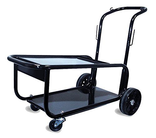 Firepower 1444-0900 Basic Metal Utility Welding Cart for FP/MST Welders and Plasma Cutters, Black, 9 Single Bottle, Includes (2) Chains, (2) 3 Front (2) 8 Back Wheels