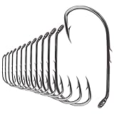 Baitholder Fishing Hooks 100 Pack - Double-Barbed Long Shank for Bluegill Bass Trout Walleye Black/Red, 8/0-#8 (2-Black, Size:4 100-Pack)