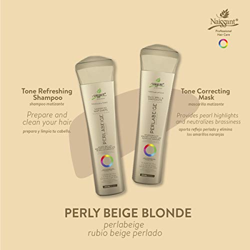 Naissant Professional Hair Treatment Mask. Color Depositing, Color Intensifier And Tone Correcting Highlights. Without Salt, Paraben And Ammonia. (Blond Pearl, Perla Beige) #TOP1