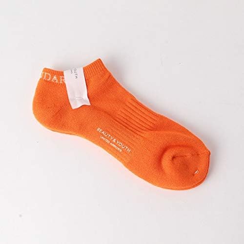 Amazon Co Jp ビューティ ユース ユナイテッドアローズ メンズ Beauty Youth By ロゴ アンクル ソックス Orange Free 服 ファッション小物