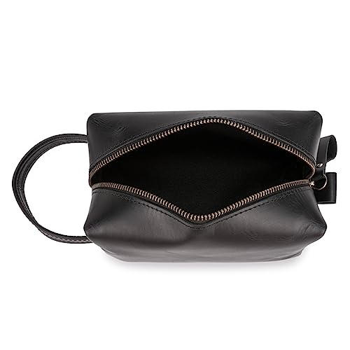 Necessaire Masculina Feminina Couro Legitimo Porta Objetos (PRETO)