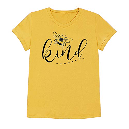 Womens Be Kind Graphic Tees V Neck Cute Printed Summer Casual T Shirts Tops3