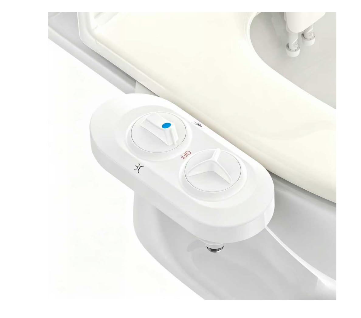 Ultra-Slim Bidet Attachment for Toilet,Retractable Dual Nozzles(Frontal & Rear Wash),Filtered | Non-Electric,Adjustable Fresh Cold Water Pressure, Stainless Steel Inlet(White)