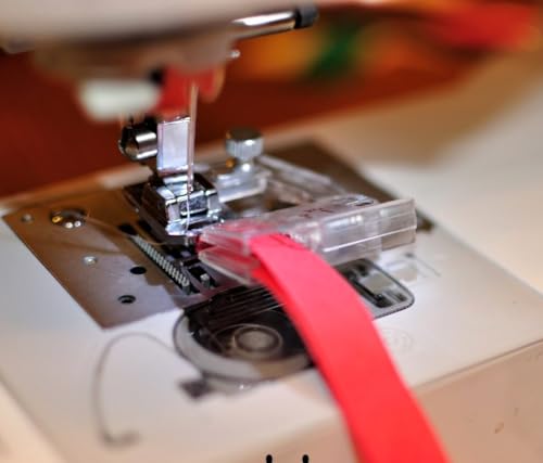 Image of ZENITH Bias Tape Foot Pressure Foot Snap on Type for Automatic Electric Low Shank Sewing Machines Suitable for Usha Janome Brother Singer etc Steel Finish (Bias Tape Foot)
