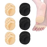 AUXSOUL 6 Paar Toe Topper Liner Socken, Füßlinge Zehensocken damen Toe Socks Wabenstoff Vorfußpolster für Frauen, Schwammkissen No Show Zehenlose Halbsocken