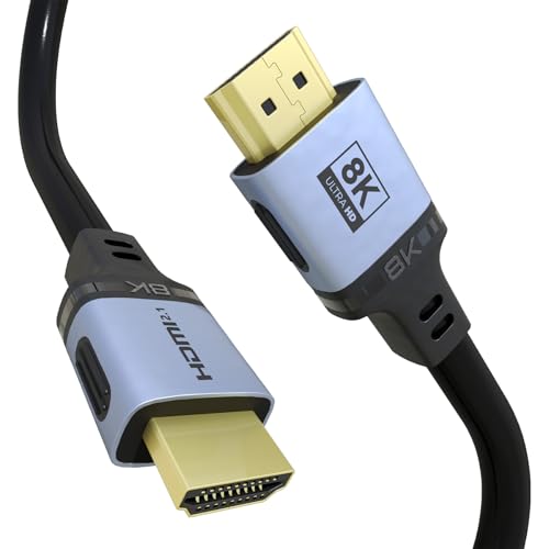 DiamondTiger HDMI 2.1 Cable,48Gbps 8K@60Hz 4K Ultra High Speed Cords(7680×4320, 4K@120Hz) eARC HDR10 HDCP 2.2 & 2.3 3D, Compatible for PS5/PS4/X-Box/Roku TV/HDTV/Blu-ray/LG(6FT/2M)
