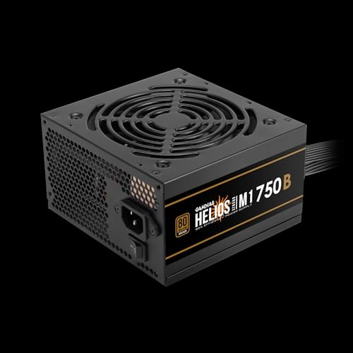 Image of GAMDIAS Helios M1 750B Power Supply Unit, 750W 80 Plus Bronze, Non-Modular, ATX 12V V2.4, Support C6 /C7 Power State, 120mm Hydraulic Bearing Fan, Flat Black Cables - 3 Year Warranty