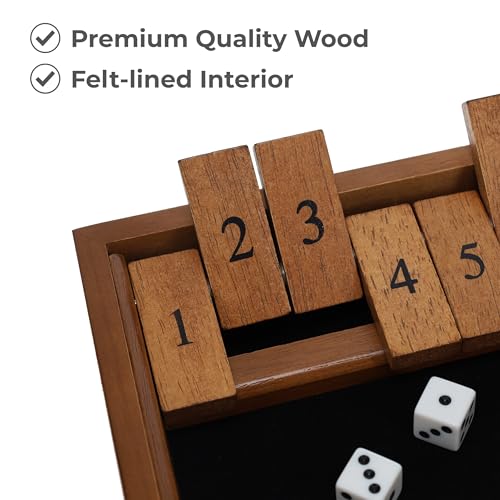Juego de Mesa Shut the Box de Madera 13.5” miniatura 5