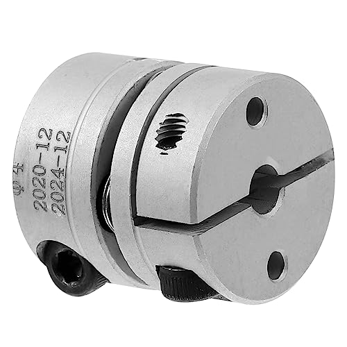 Anneome Shaft Coupling Elastic Connection Aluminium Alloy, Flexible, Aluminium Alloy Hubs Silver for Servo Motor, Machin