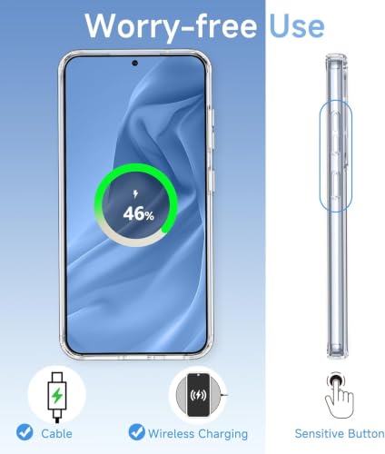 Image of ClearPC Clear Hard PC Case for Samsung Galaxy S23 5G, Anti-Yellow Transparent Back Cover, Anti-Scratch, Raised Camera Protection, Shockproof, Wireless Charging Compatible Non Yellowing (Clear)