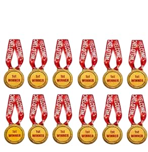 Premium Winner Medals with Ribbon, Sports Competition Awards, School Achievement Recognition, Gold Metal Medals (Gold Pack of 12)-picture-10