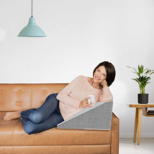 bonmedico Keilkissen Bett & Couch Rückenkissen und Beinkissen - Bequemes Lesekissen aus stabilem Schaumstoff - Kniekissen, Venenkissen für Entspannung und Schwangerschaft - Reflux Kissen - Standard
