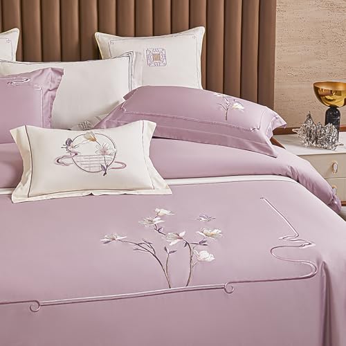 Ensemble de housse de couette broderie florale résistant toutes saisons - 5