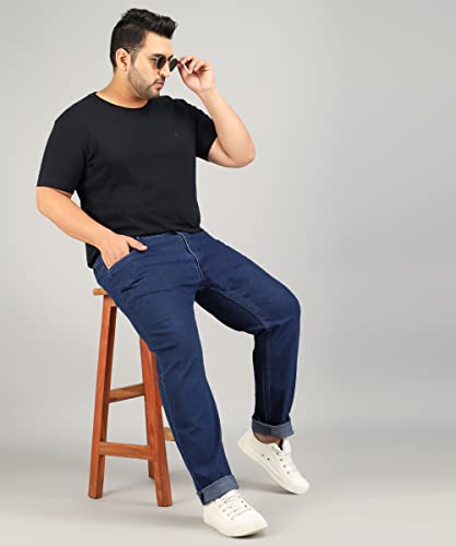 Image of STUDIO NEXX Regular Fit Cotton Lycra Blend Black Jeans