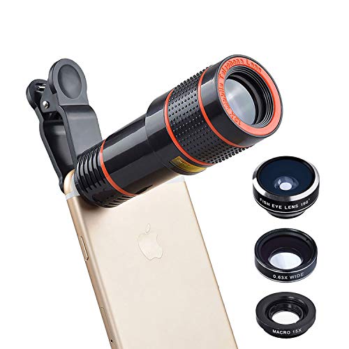 NEW FLASH APEXEL 4 in 1 Clip On Phone Lens Kit with Mini Tripod, Black - Image 2