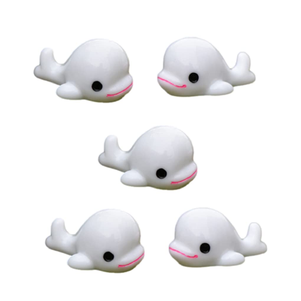 BHOOLU&GOOLU Cute Miniature White Whale - 5 Pcs Set ( Size : 1.7*3.2 cm)