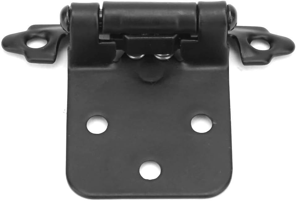 10Pcs Steel Self Closing Spring Cabinet Hinge Heavy Duty Plated Rustproof Smooth Durable Cold Rolled Steel Hinges for Kitchen Cabinets Wardrobe Furniture Black Bronze (Black)