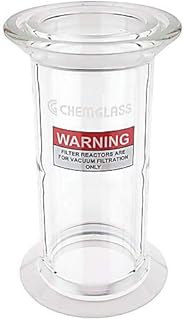 Chemglass CG-1959-U02 Series CG-1959 Unjacketed Filter Vessel Body, 100 mm Flange ID, 110 mm OD, 170 mm Height, 1000 mL Capacity
