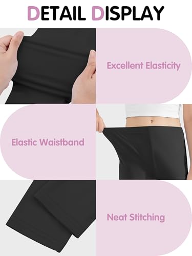 Resinta 4 Pack Girls Leggings Tights Soft Comfortable Pants for Kids Stretchy Ankle Length Athletic Yoga 6-14 Years3