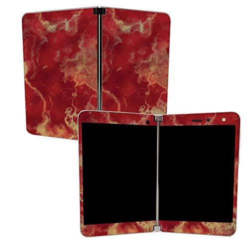 MightySkins Skin for Microsoft Surface Duo - Crimson Marble | Protective, Durable, and Unique Vinyl Decal wrap Cover | Easy to Apply, Remove, and Change Styles | Made in The USA