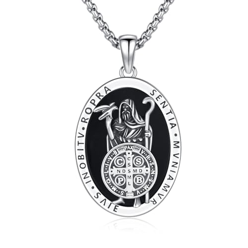 Collier saint patron en argent 925 : médaille sacrée masculine de haute qualité