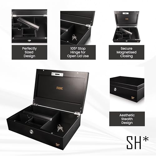 Boîte en bambou verrouillable pour protéger vos objets précieux noir - 4