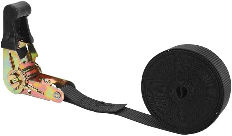 Generic 6 Pack 20 FT Ratchet Tie Downs Straps 6M X25mm Endless Ratchet Strap Heavy Cam Buckles Strap for Motorcycles,Car - (Color: Black Gold)