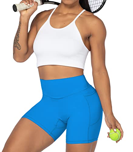 Image of Sunzel No Front Seam Biker Shorts for Women with Pockets, Yoga Workout Gym Bike Shorts with Tummy Control | 3, 5 Or 8-Inch Inseam, High Waisted, No Front Seam, Side Pockets, Buttery Soft, Compression Fit, Squat Proof, Tummy Control