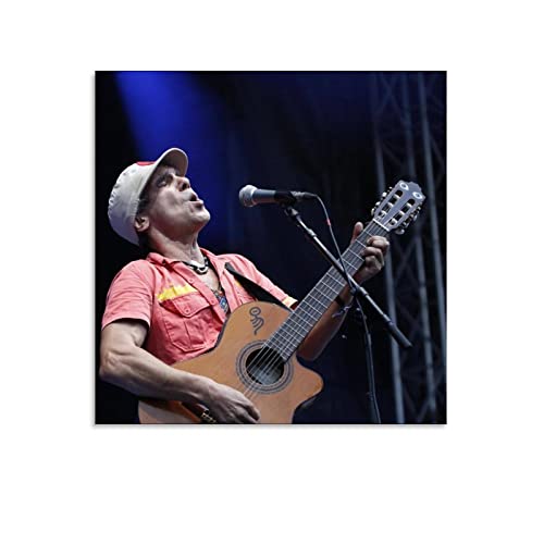 LINBAI Poster du chanteur espagnol Manu Chao (3) - Impression sur toile - Poster esthétique - 30 x 30 cm