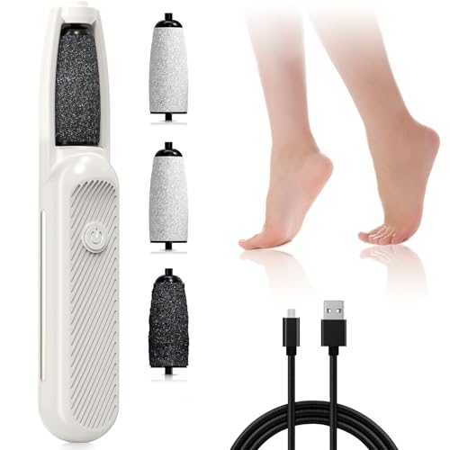 Pedicure Elettrico Professionale Piedi, Ricaricabile Pedicure per Lima del Piede con 4 Rullo Ricambio, 3 Velocità, Set Pedicure Calli Piedi Rimozione per Calli e Duroni la Pelle Morta