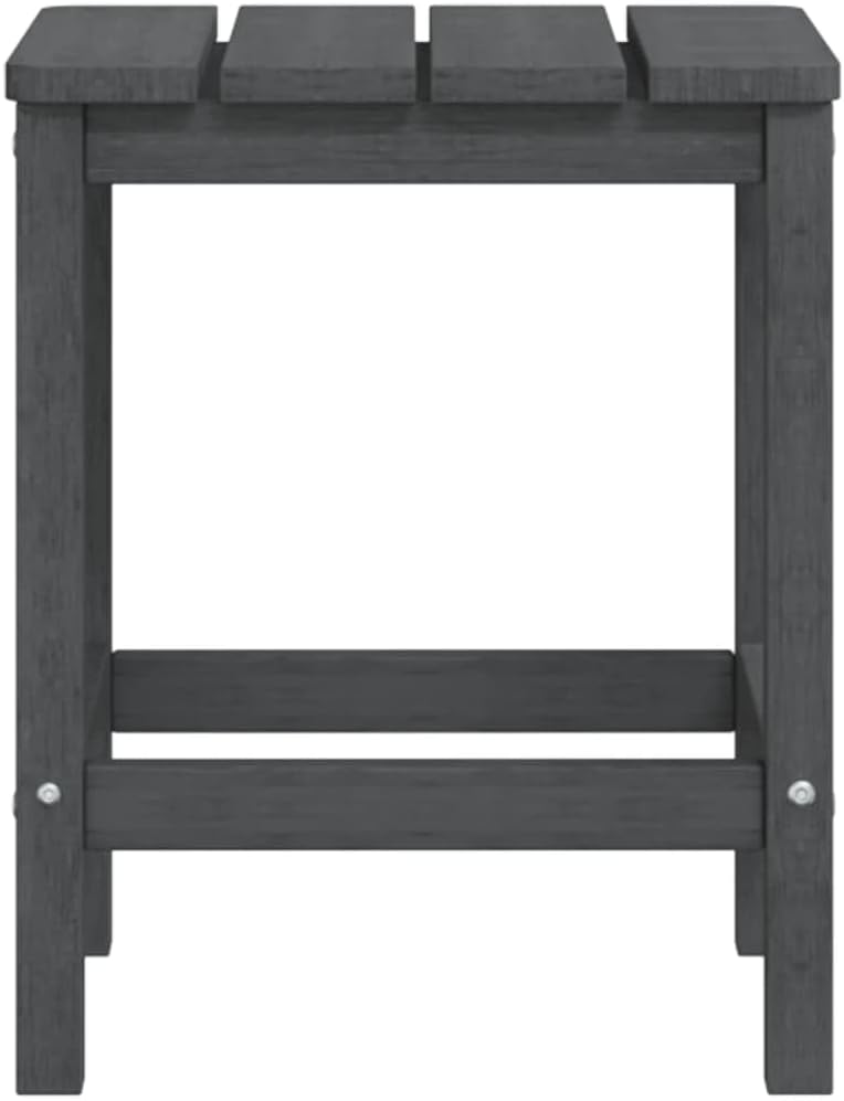 Patio Table Anthracite,End Tables,Plant Table,Accent Table,Balcony Table,Snack Table,Telephone Table,Sofa Side Table,for Living Room,Balcony,Bedroom,Garden,Porch,Deck,Outdoor,15"x15"x18.1" HDPE