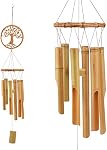 Bamboo Wind Chimes, Wooden Windchimes Music Hanging Ornament Decoration for Outdoor, Indoor, Home, Garden, Patio, Porch, Yard, Farmland and Balcony(Tree of Life)