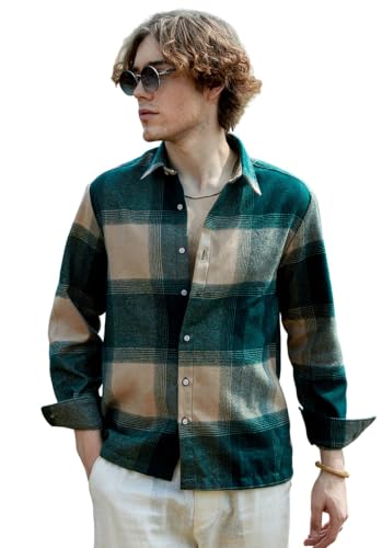 CAHOOT Men's Green Checkered Oversized Fit Full Sleeve Casual Shirt | Relaxed oversized fit in a breathable green check weave - Image 2